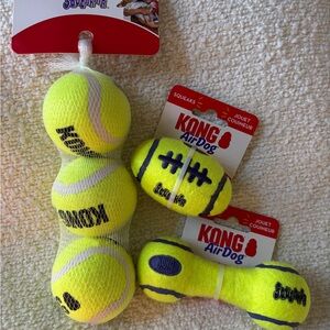 KONG AirDog Squeakair Toy Set - Vibrant Yellow